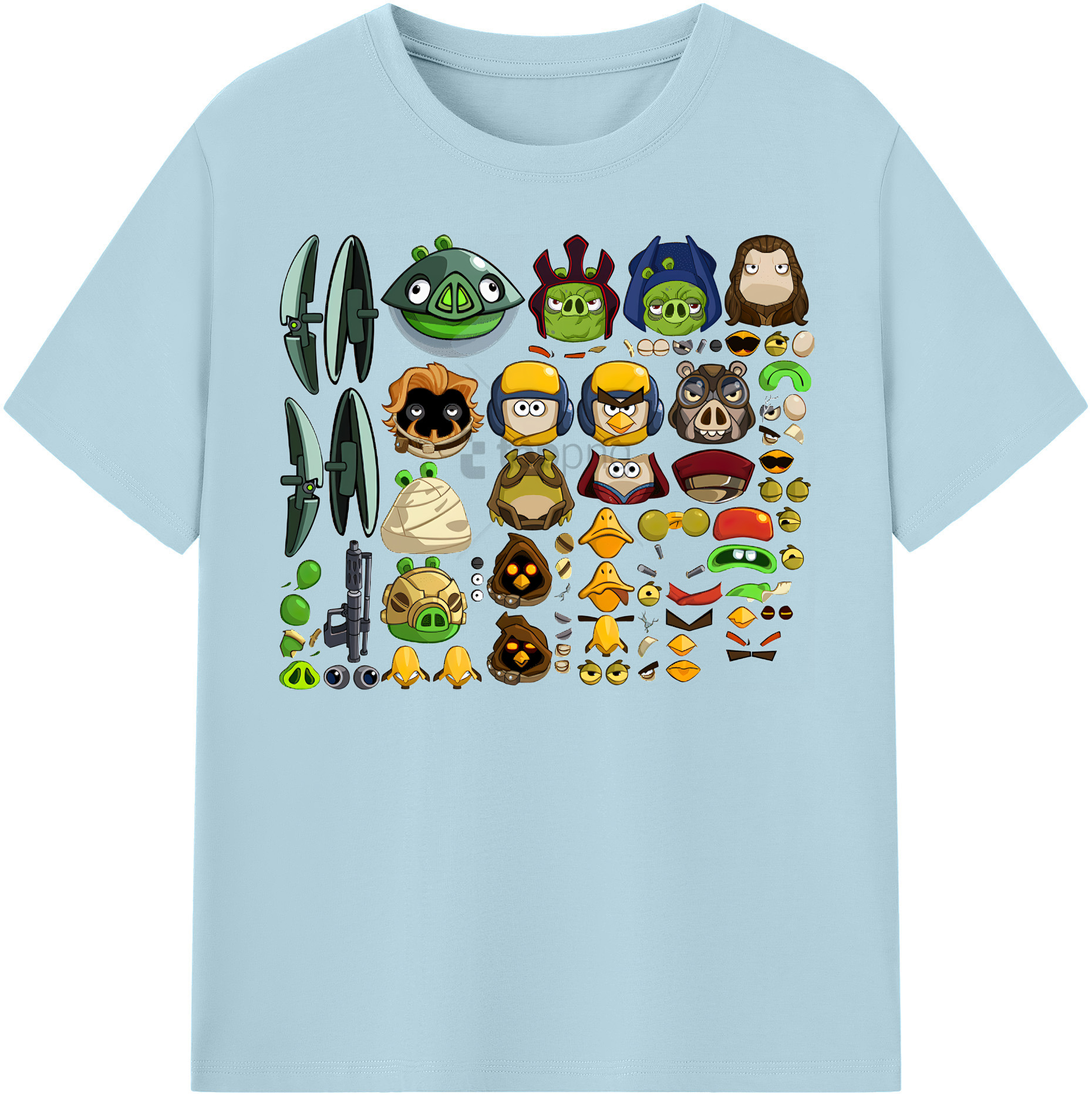 （画像用） Angry Birds アングリーバード 綿100％半袖Tシャツ（フロントプリント）